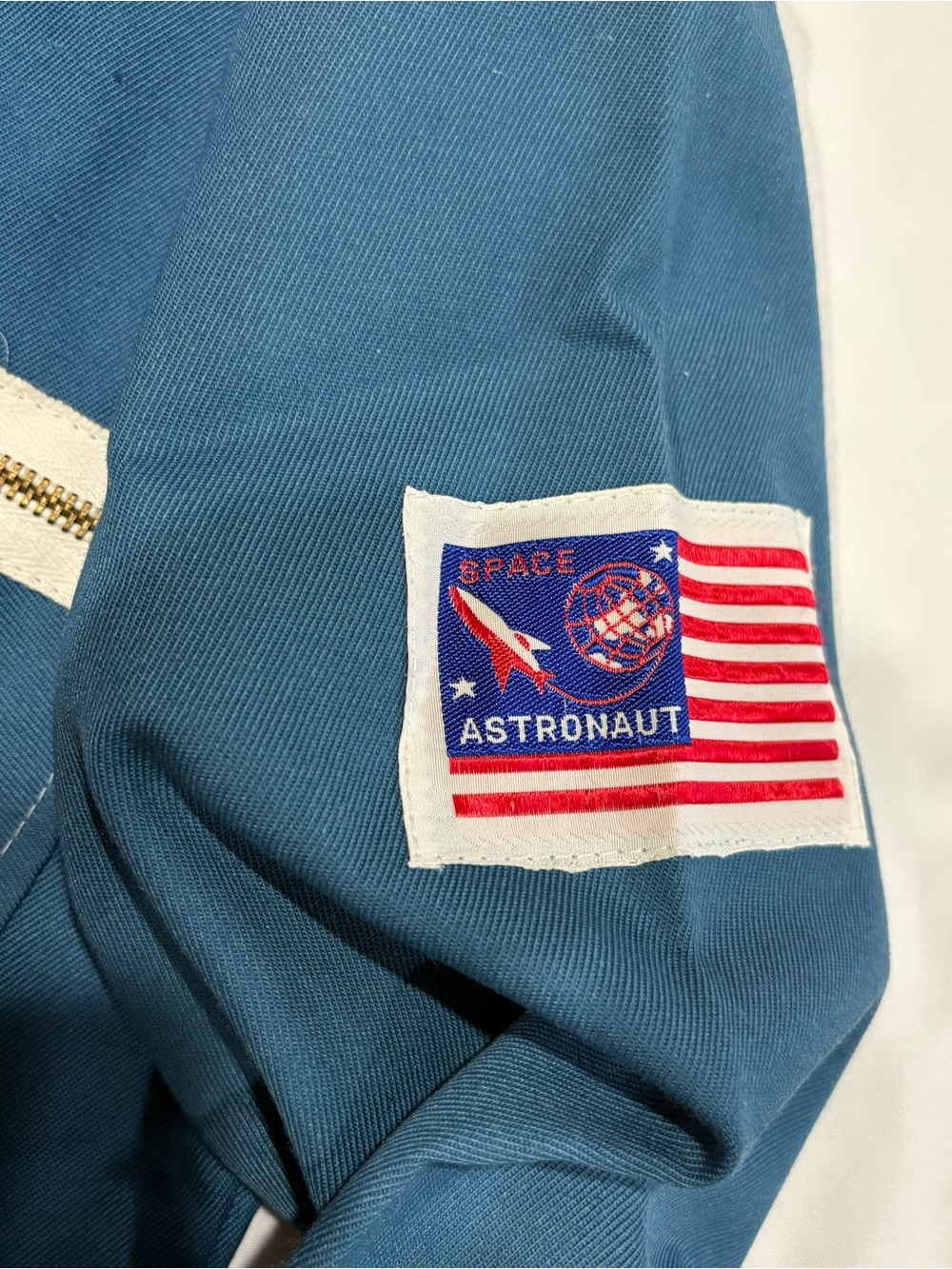 Vtg Boys Astronaut Button Down Shirt Jacket NASA patches USA 80s 90s Blue Sz 16 - Picture 3 of 7